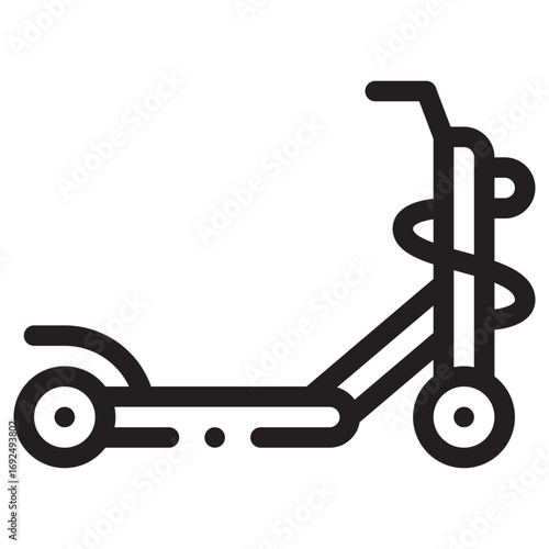 Kick Scooter Clean Vector Icon – Flat Symbol Design for Web and Mobile Apps