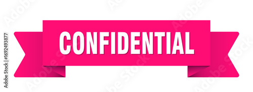 confidential ribbon isolated on transparent background. confidential ribbon