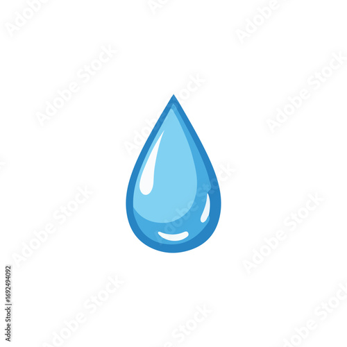 A single, stylized, light-blue water droplet.