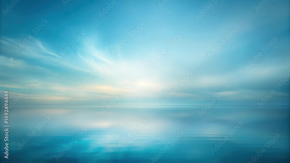 Obraz premium Serene Seascape Tranquil Water Reflecting a Soft, Pastel Sky at Dawn or Dusk