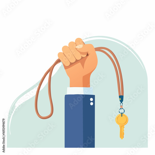 Hand Holding Key Chain, Business Style