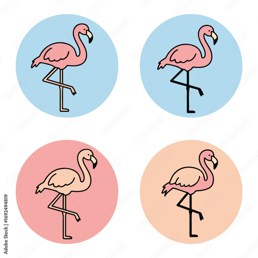 Fototapeta premium Flamingo Icons