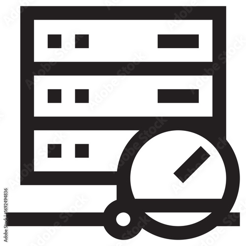 Server Clean Vector Icon – Flat Symbol Design for Web and Mobile Apps