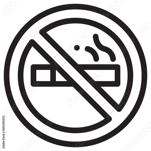 Nosmoking Clean Vector Icon – Flat Symbol Design for Web and Mobile Apps