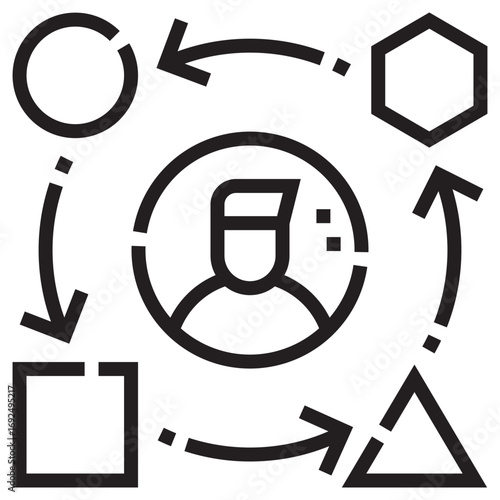Adaptability Clean Vector Icon – Flat Symbol Design for Web and Mobile Apps