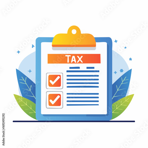 Tax Checklist Clipboard Illustration