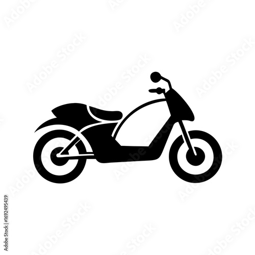 Vector art of silhouette of a modern electric scooter, showcasing its sleek design and ecofriendly transportation solution