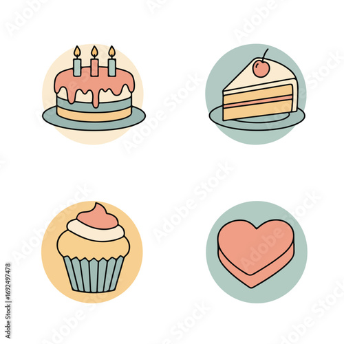 Pastry sweets icons