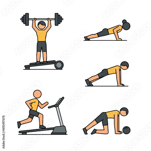 Various workout exercises