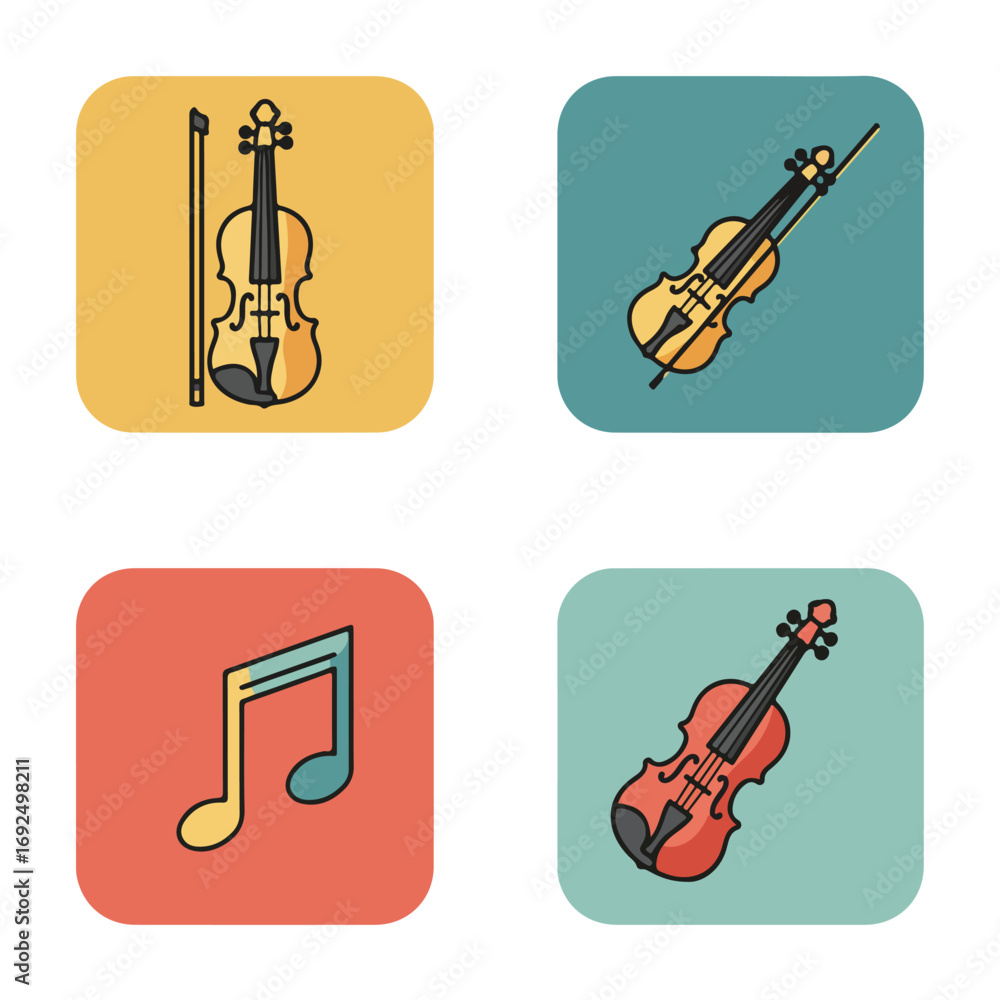 Naklejka premium Musical instruments, icons