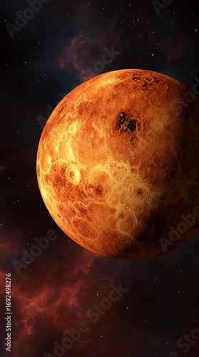 Planet Venus in Deep Space