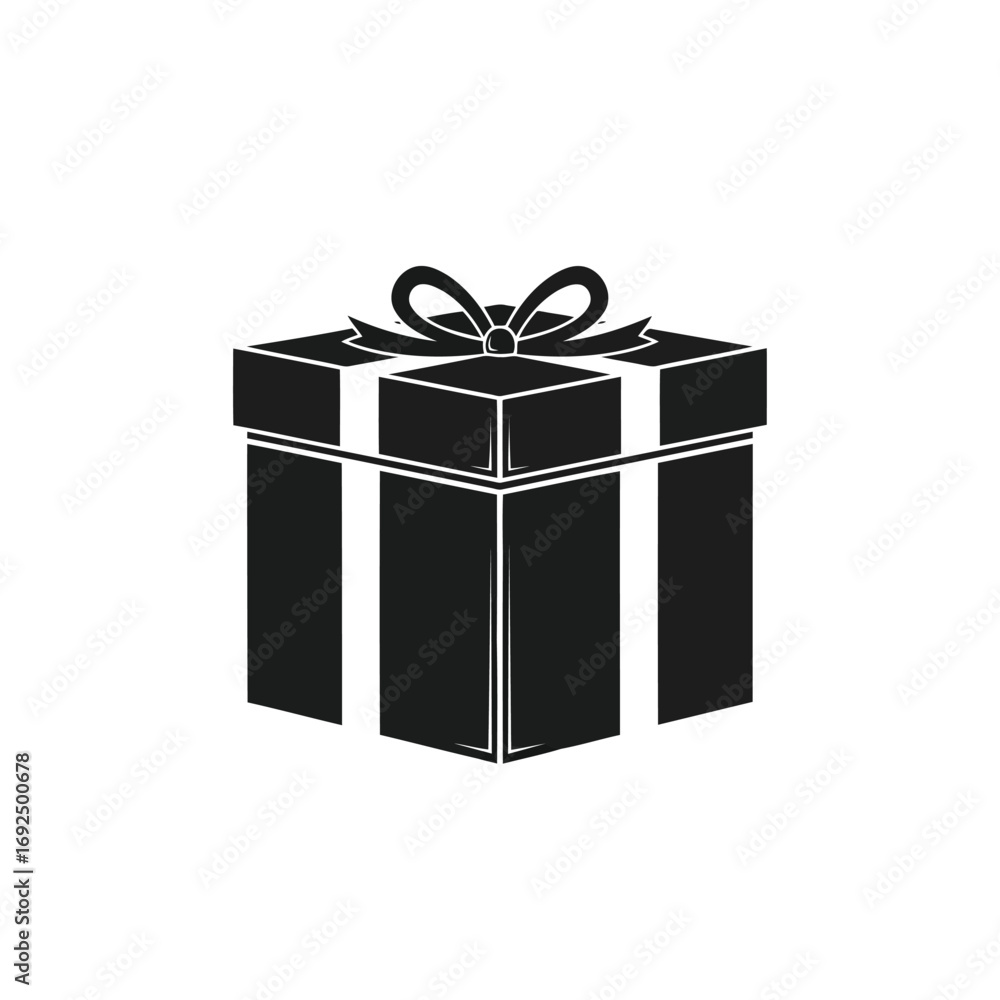 Obraz premium Black gift box icon vector