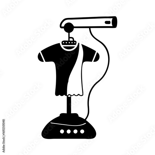 Vector art of modern garment steamer for clothes, a convenient appliance for wrinklefree clothing and fabric care