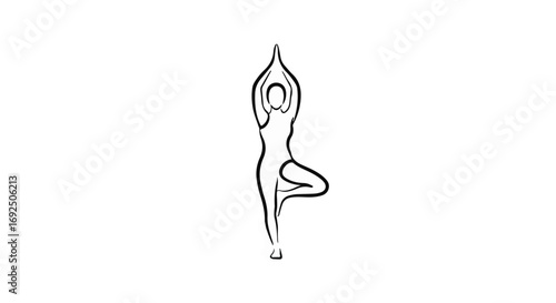 Graceful yoga pose illustration symbolizing balance and tranquility