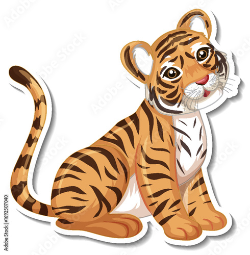tiger cartoon isolated on white