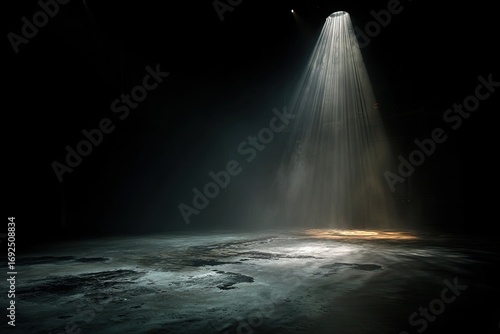 Spotlight illuminates a stage