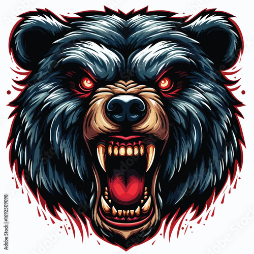 Vector image of angry bear head
