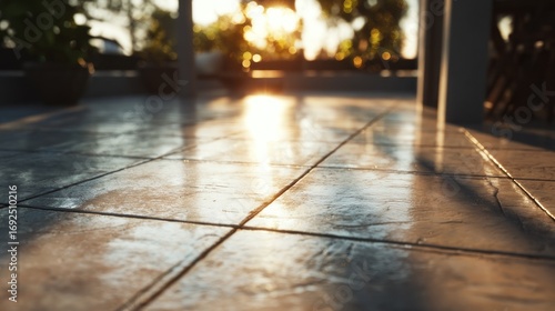 Tile floor sunlight