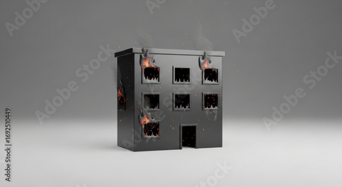 Building fire emergency disaster flames smoke damage destruction insurance claim risk assessment safety measures