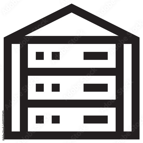 Server Clean Vector Icon – Flat Symbol Design for Web and Mobile Apps