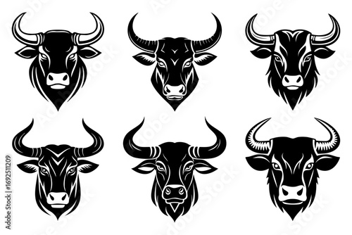 Bull head logo icon ai generated