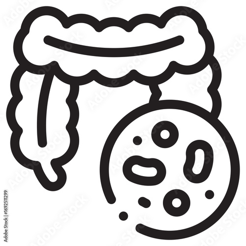 Gut Microbiota Clean Vector Icon – Flat Symbol Design for Web and Mobile Apps