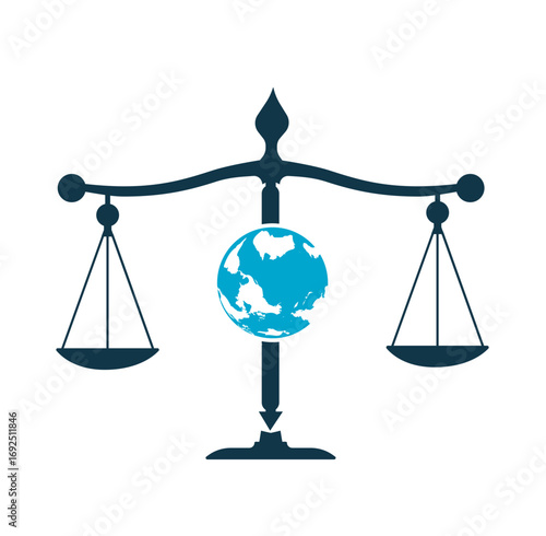 International tribunal and Supreme court logo concept. International law logo