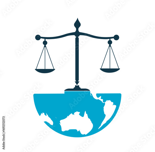 International tribunal and Supreme court logo concept. International law logo