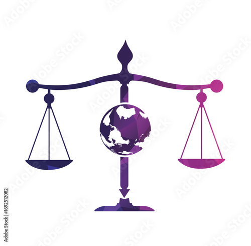 International tribunal and Supreme court logo concept. International law logo