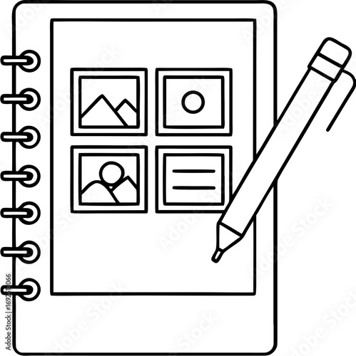 Paperless business process concept illustrated with notebook and pen icon for digital workflow
