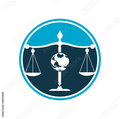 International tribunal and Supreme court logo concept. International law logo