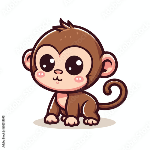vector image of a cute monkey