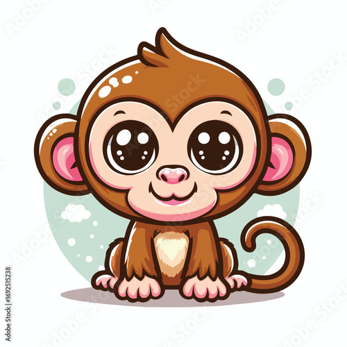 vector image of a cute monkey