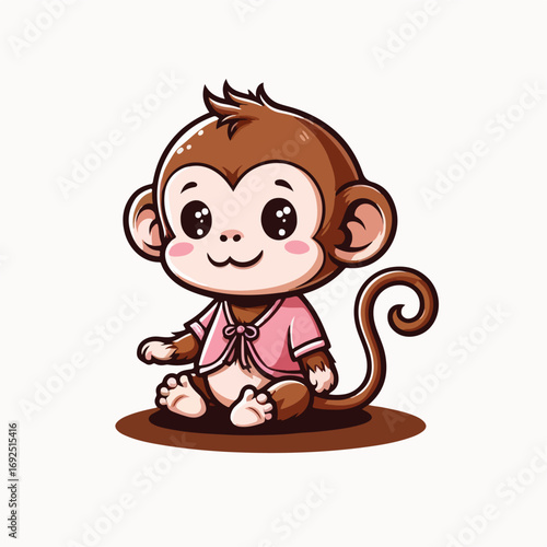 vector image of a cute monkey