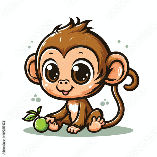 vector image of a cute monkey