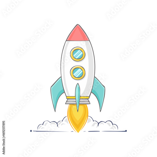 Rocket icon hand drawn simple design ai generated