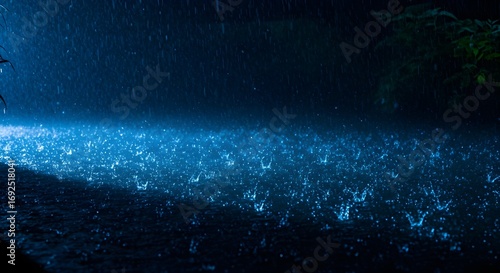 Drop de agua de lluvia cae al piso en temporada de lluvias