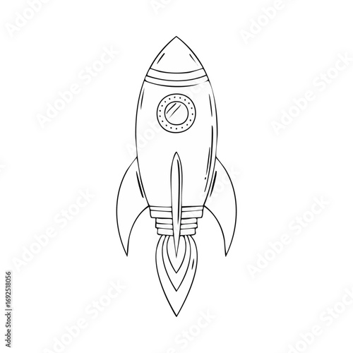 Rocket icon hand drawn simple design ai generated