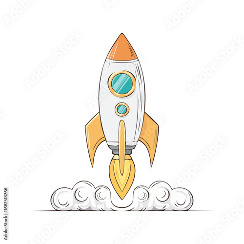 Rocket icon hand drawn simple design ai generated