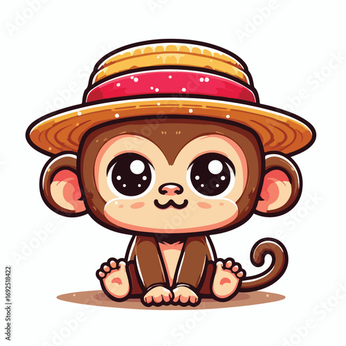 vector image of a cute monkey