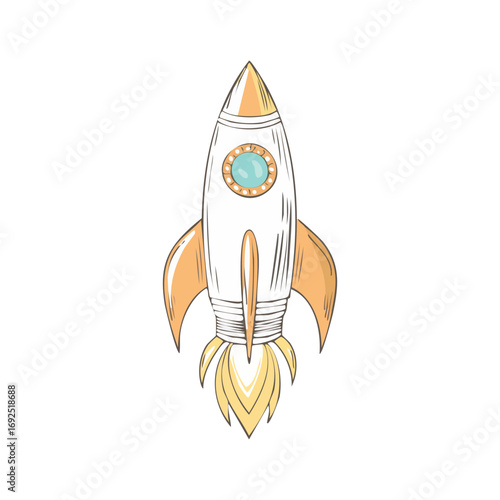 Rocket icon hand drawn simple design ai generated