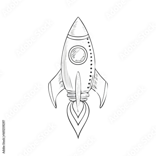 Rocket icon hand drawn simple design ai generated