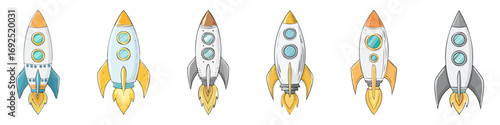Rocket icon hand drawn simple design ai generated