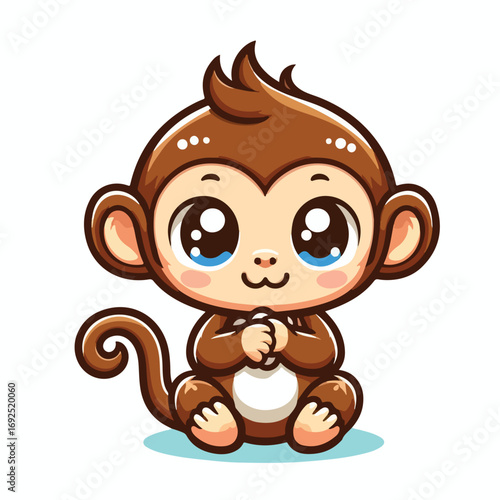 vector image of a cute monkey