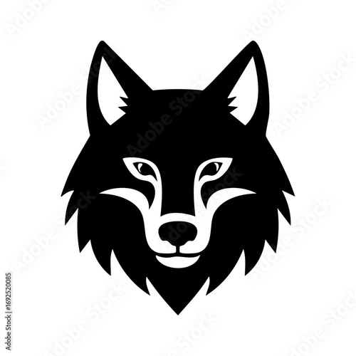 Wolf head icon logo ai generated