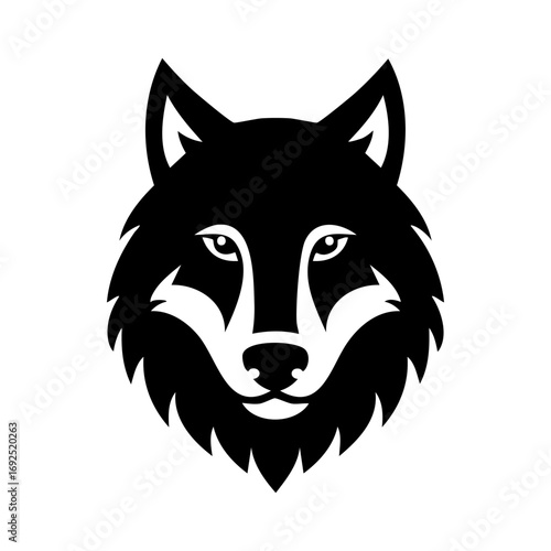 Wolf head icon logo ai generated