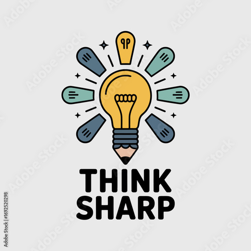 Creative pencil light bulb icon symbolizing sharp thinking innovation ideas and bright concepts for your projects vector