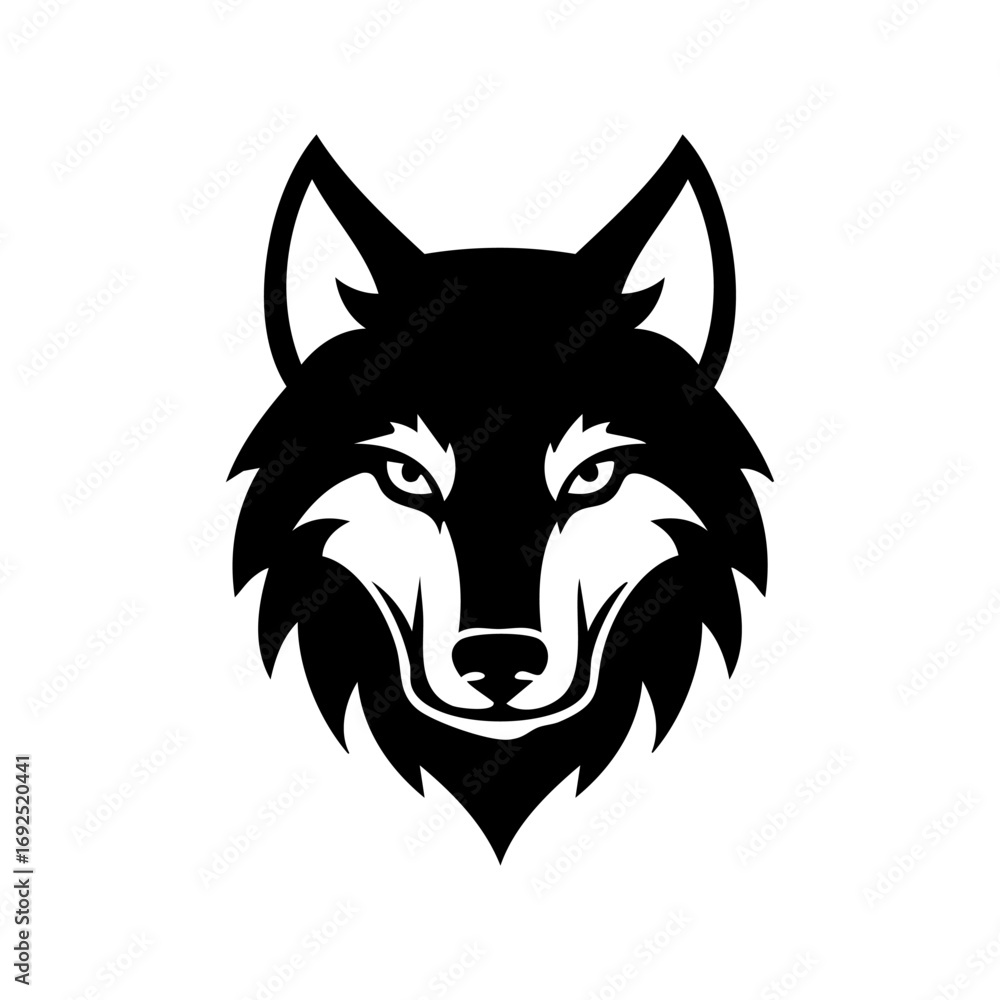 Fototapeta premium Wolf head icon logo ai generated