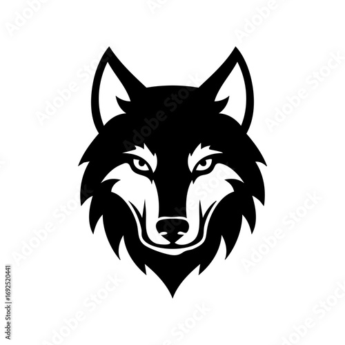 Wolf head icon logo ai generated