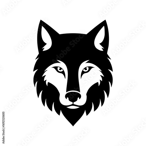 Wolf head icon logo ai generated